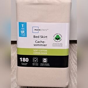 New Mainstays Soft Cotton Bed Skirt - Twin, Cream